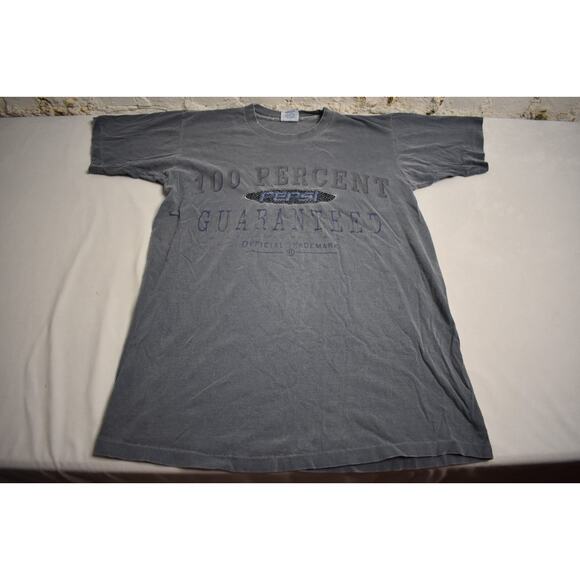 Vintage 90s Pepsi Shirt Blue Promo Collectible Logo Spell Out Sz S/M Distressed - Picture 1 of 12